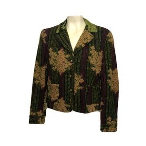 Etro Milano Blazer Floral Jacket Multicolor Wool US L IT46